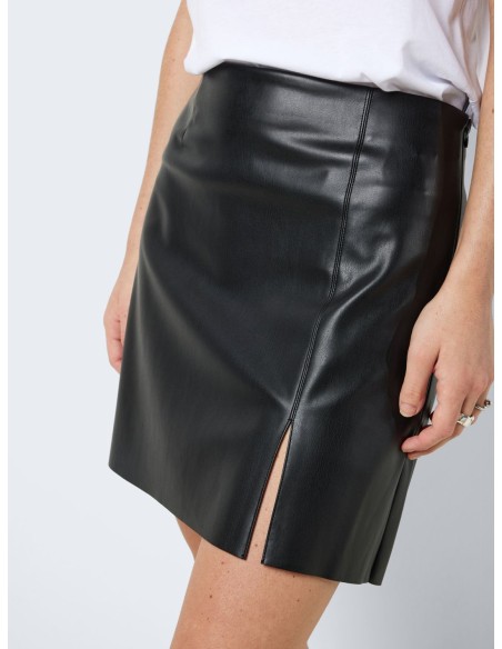 NMCLARA PENNY PU HW SLIT SKIRT