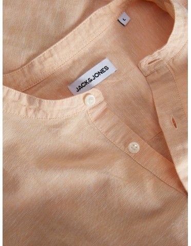 JJLINEN BLEND BAND HALF PLACKET SHIRT L/S 2