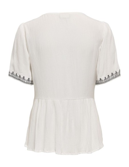 JDYHARPER S/S V-NECK EMBROIDERY TOP