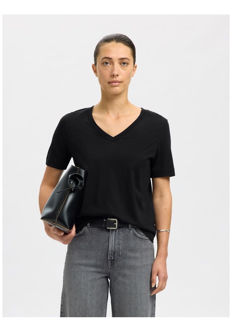 SLFESSENTIAL S/S V-NECK TEE