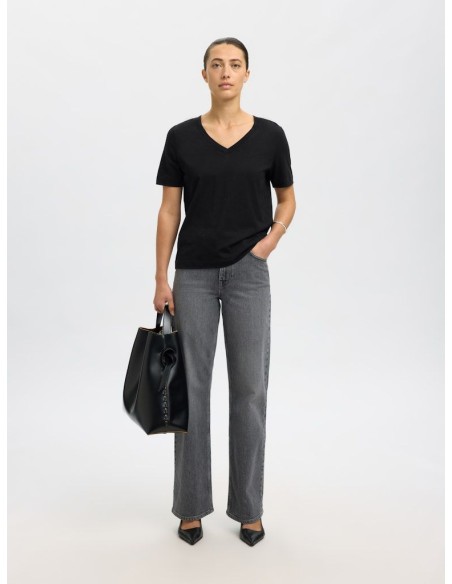 SLFESSENTIAL S/S V-NECK TEE