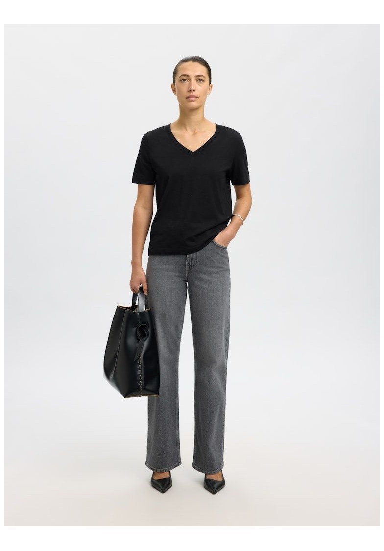 SLFESSENTIAL S/S V-NECK TEE