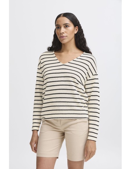BYSIF STRIPE V-NECK KNIT