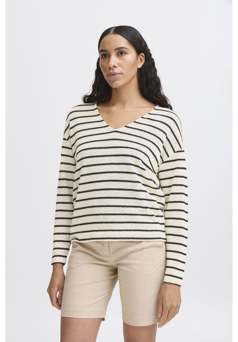 BYSIF STRIPE V-NECK KNIT