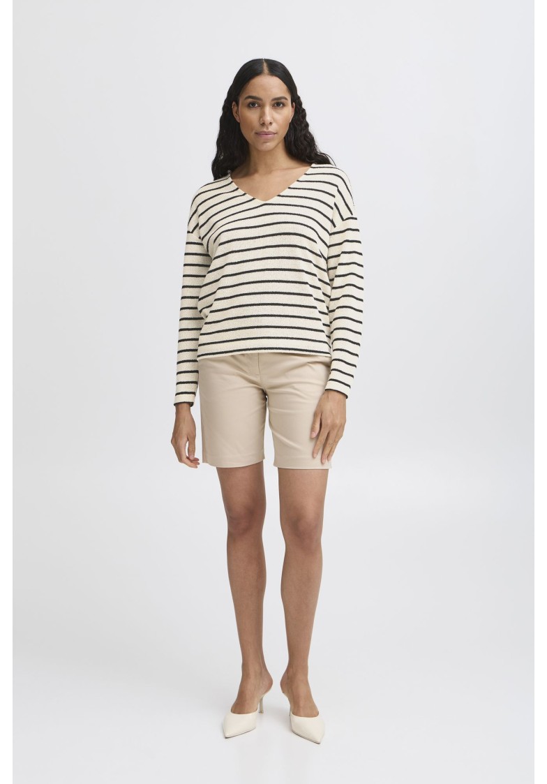 BYSIF STRIPE V-NECK KNIT