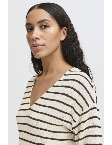 BYSIF STRIPE V-NECK KNIT