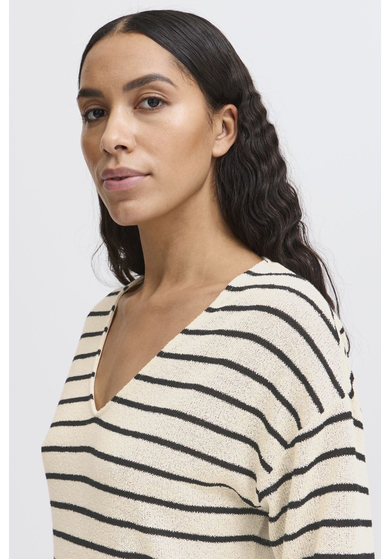 BYSIF STRIPE V-NECK KNIT