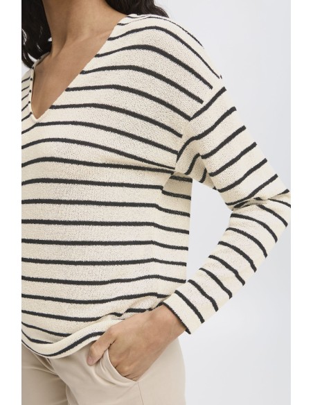 BYSIF STRIPE V-NECK KNIT