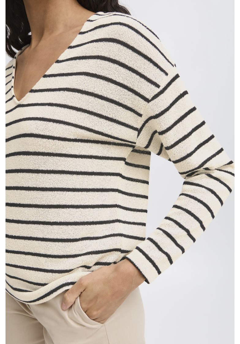 BYSIF STRIPE V-NECK KNIT