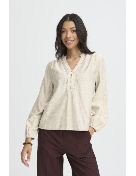 BYIKAIA V-NECK BLOUSE L/S