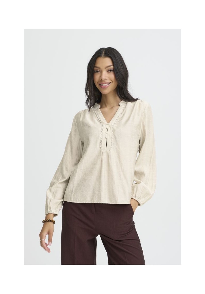 BYIKAIA V-NECK BLOUSE L/S