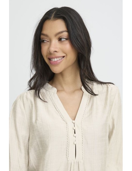 BYIKAIA V-NECK BLOUSE L/S