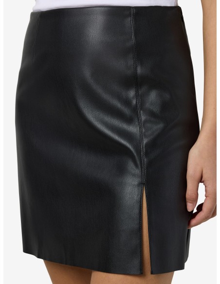 NMCLARA PENNY PU HW SLIT SKIRT