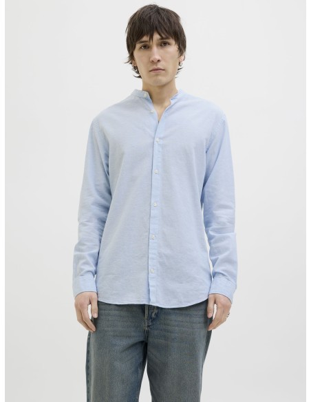 JJEBREEZE LINEN BLEND BAND SHIRT L/S