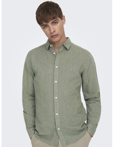 ONSCAIDEN L/S SOLID LINEN SHIRT