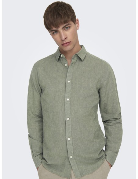 ONSCAIDEN L/S SOLID LINEN SHIRT