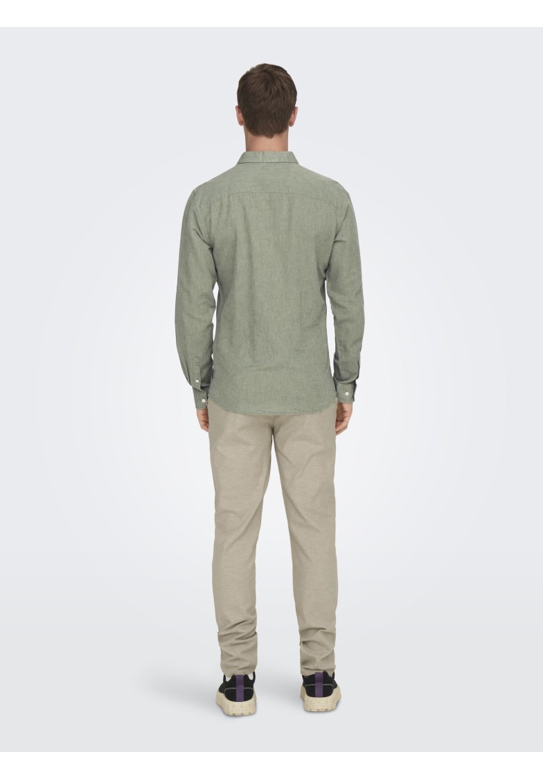 ONSCAIDEN L/S SOLID LINEN SHIRT