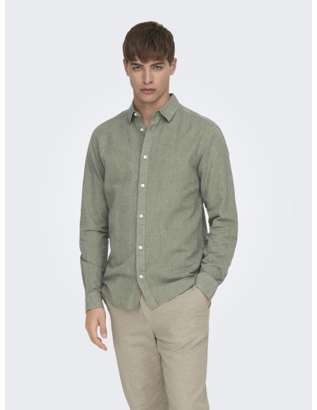 ONSCAIDEN L/S SOLID LINEN SHIRT