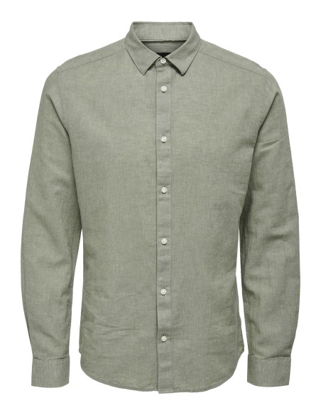 ONSCAIDEN L/S SOLID LINEN SHIRT