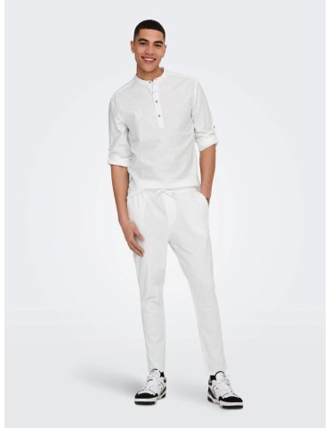 ONSCAIDEN L/S HALF PLACKET LINEN SHIRT 2