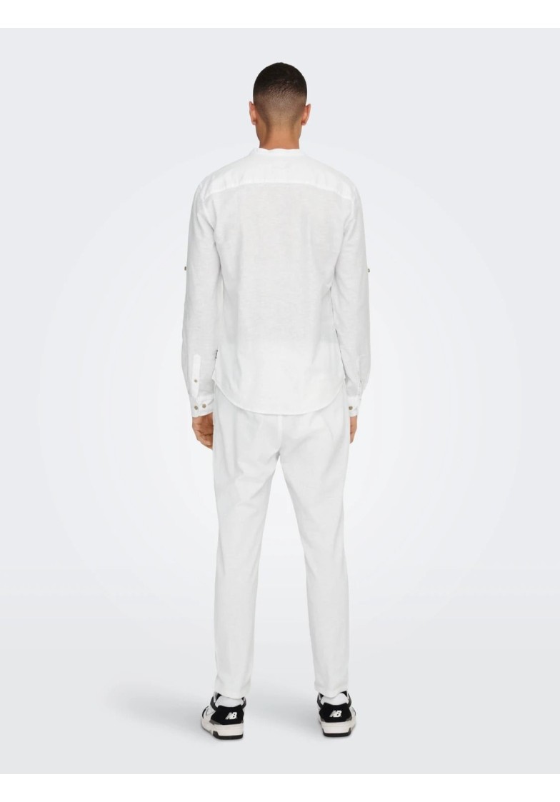 ONSCAIDEN L/S HALF PLACKET LINEN SHIRT