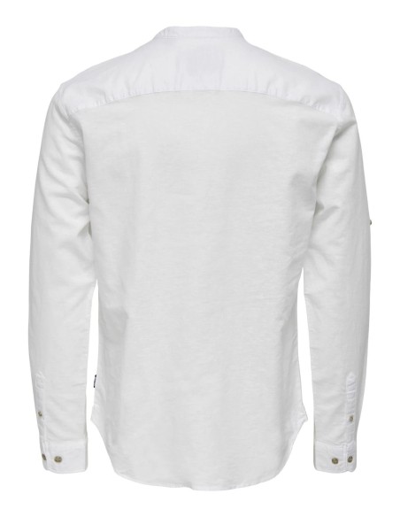 ONSCAIDEN L/S HALF PLACKET LINEN SHIRT