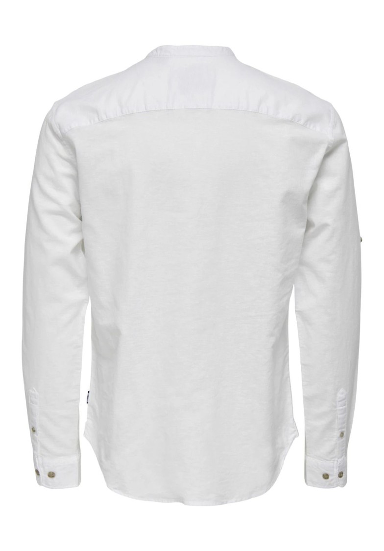 ONSCAIDEN L/S HALF PLACKET LINEN SHIRT