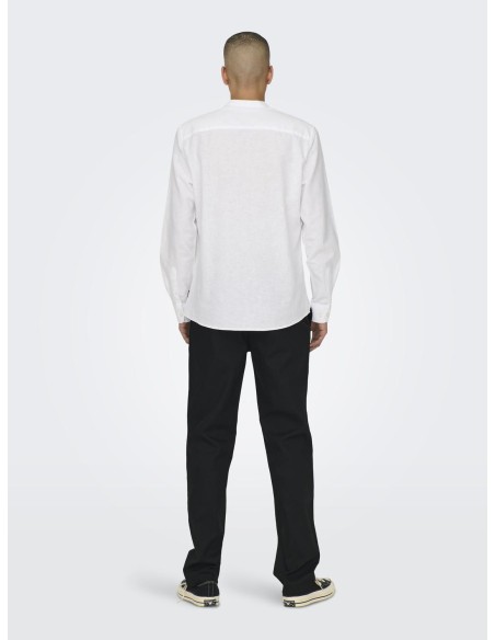 ONSCAIDEN LS SOLID LINEN MAO SHIRT