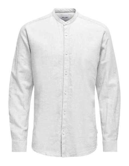 ONSCAIDEN LS SOLID LINEN MAO SHIRT