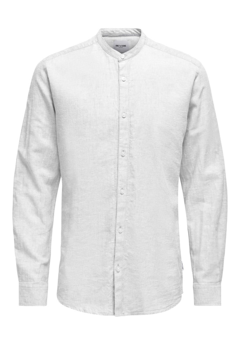 ONSCAIDEN LS SOLID LINEN MAO SHIRT