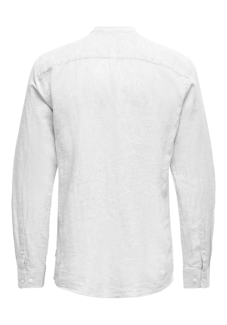 ONSCAIDEN LS SOLID LINEN MAO SHIRT