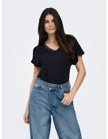 ONLPENNY S/S BATSLEEVE V-NECK TOP