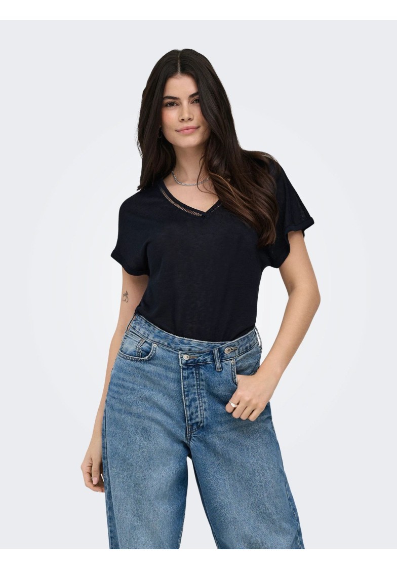 ONLPENNY S/S BATSLEEVE V-NECK TOP