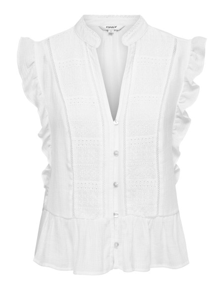 ONLHENNY S/L FRILL BUTTON TOP
