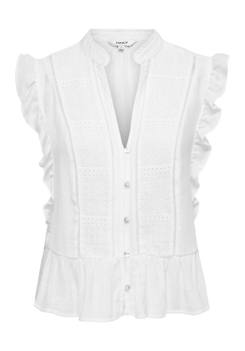 ONLHENNY S/L FRILL BUTTON TOP