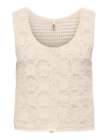 ONLGINA S/L U-NECK BUTTON VEST KNIT 2