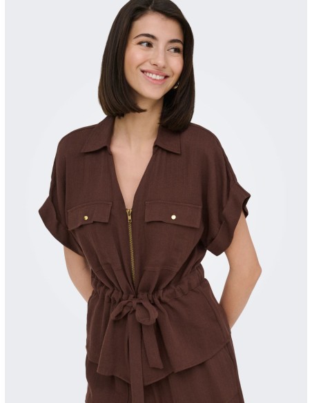 JDYMILLE S/S ZIP SHIRT