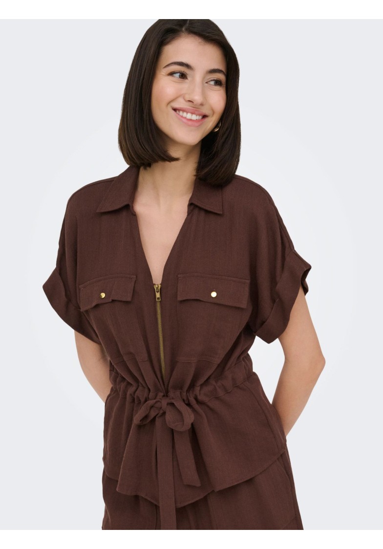 JDYMILLE S/S ZIP SHIRT