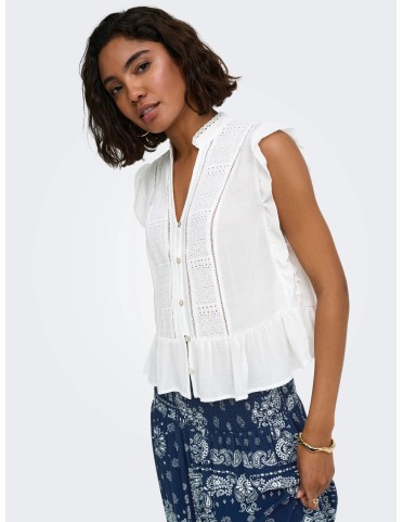 ONLHENNY S/L FRILL BUTTON TOP