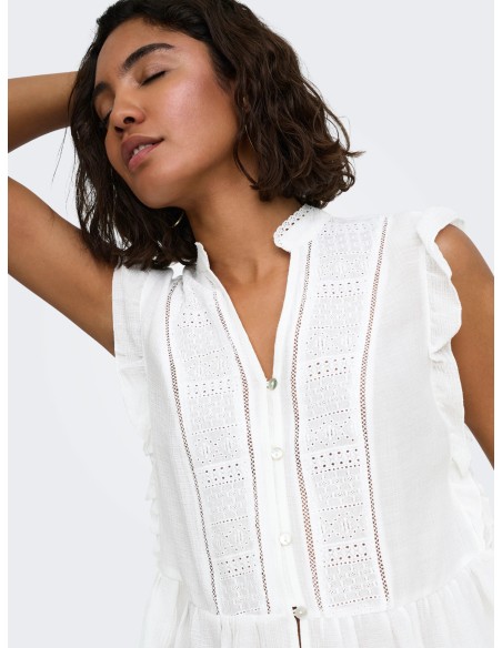 ONLHENNY S/L FRILL BUTTON TOP