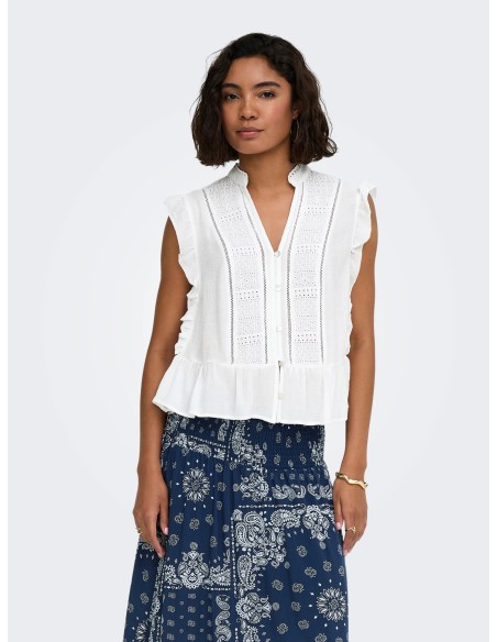 ONLHENNY S/L FRILL BUTTON TOP